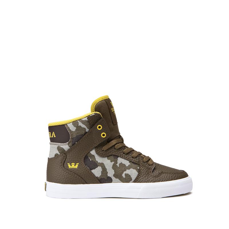 Supra Kids VAIDER High Tops Shoes Brown/Camouflage - India (ZUOKJD213)